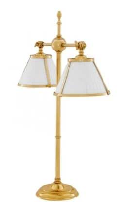 Casa Padrino Luxus Tischleuchte aus Messing in poliertem Messing - Durchmesser 18 x 62 cm - Höhe 73 cm