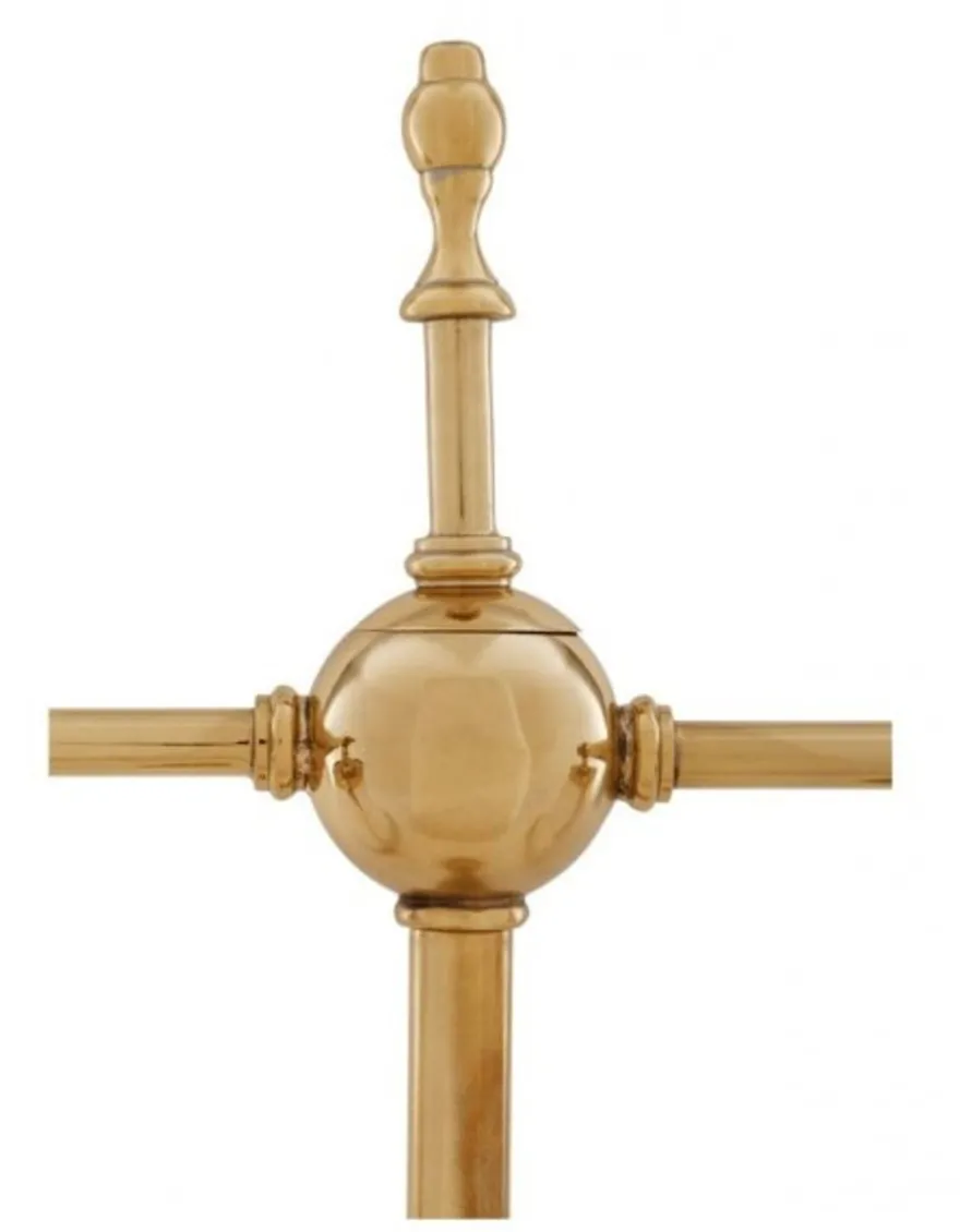 Casa Padrino Luxus Tischleuchte aus Messing in poliertem Messing - Durchmesser 18 x 62 cm - Höhe 73 cm
