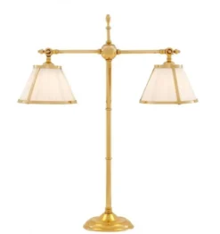 Casa Padrino Luxus Tischleuchte aus Messing in poliertem Messing - Durchmesser 18 x 62 cm - Höhe 73 cm