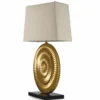 Casa Padrino Luxus Tischleuchte Antik Gold / Schwarz / Beige H. 67 cm - Schreibtischleuchte