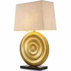 Casa Padrino Luxus Tischleuchte Antik Gold / Schwarz / Beige H. 67 cm - Schreibtischleuchte
