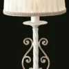 Casa Padrino Luxus Tischleuchte im Barock Stil Weiß Gold, Lampenschirm Weiß, 22 x 52 cm