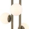 Casa Padrino Luxus Tischleuchte Messingfarben / Weiß 35 x 37,5 x H. 65,5 cm - Elegante Schreibtischleuchte mit runden Glas Lampnschirmen - Luxus Leuchten