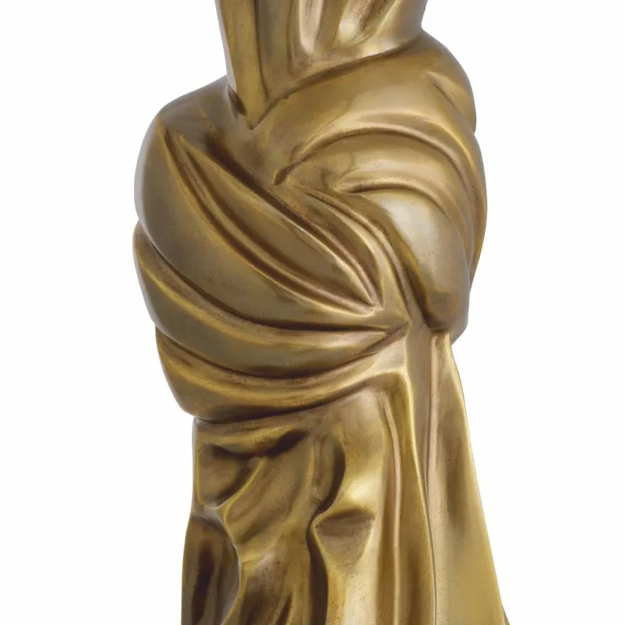 Casa Padrino Luxus Tischleuchte Vintage Messing / Creme H. 88 cm - Runde Schreibtischleuchte - Luxus Leuchten