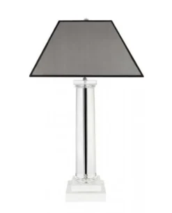 Casa Padrino Luxus Tischleuchte im Barockstil - Nickel mit Kristallglas, H 85 cm