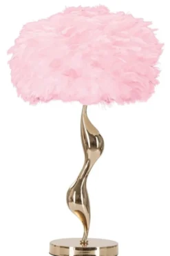 Casa Padrino Luxus Tischleuchte Gold / Rosa Ø 40 x H. 63 cm