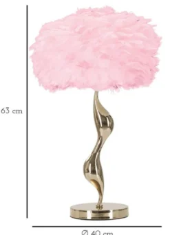 Casa Padrino Luxus Tischleuchte Gold / Rosa Ø 40 x H. 63 cm