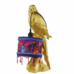 Casa Padrino Luxus Tischleuchte Papagei Gold / Bunt H. 61 cm - Luxus Leuchten