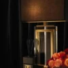 Casa Padrino Luxus Tischleuchte Gold, Kristallglas und Eisen, Durchmesser 25 x 38 x H 67,5 cm - Elegante Hotel Lampe