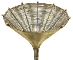 Casa Padrino Luxus Tischleuchte Vintage Messingfarben Ø 41 x H. 83,5 cm - Wohnzimmerlampe