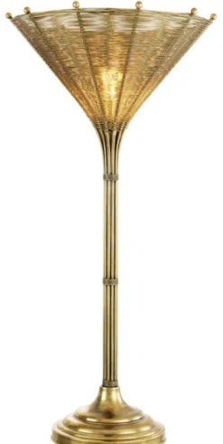 Casa Padrino Luxus Tischleuchte Vintage Messingfarben Ø 41 x H. 83,5 cm - Wohnzimmerlampe