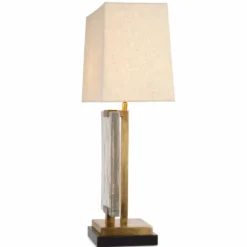 Casa Padrino Luxus Tischleuchte Vintage Messing / Schwarz H. 69 cm - Luxus Leuchten