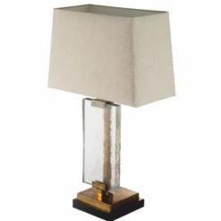 Casa Padrino Luxus Tischleuchte Vintage Messing / Schwarz H. 69 cm - Luxus Leuchten