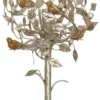 Casa Padrino Luxus Tischleuchte Baum & Vögel Silber / Gold Ø 36 x H. 56 cm - Moderne Metall Schreibtischleuchte mit Swarovski Kristallglas - Hotel & Restaurant Leuchte