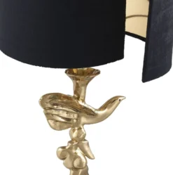 Casa Padrino Luxus Tischleuchte Messingfarben / Schwarz Ø 31 x H. 92 cm - Moderne Schreibtischleuchte mit Granitsockel - Luxus Kollektion
