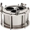 Casa Padrino Luxus Tisch Weinkühler Bullauge für 3 Flaschen - Vernickelt - H 23 cm B 38 cm T 38 cm
