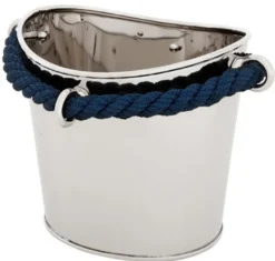 Casa Padrino Luxus Tisch Weinkühler Maritim vernickelt - Sektkühler im maritimen Design, 33 x 30 x 24 cm