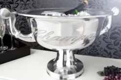 Casa Padrino Luxus Tisch Weinkühler aus Aluminium silber H 30 cm B 65 cm