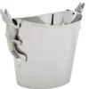 Casa Padrino Luxus Tisch Weinflaschenhalter Weinkühler Modell Krokodil Nickel Finish, 33 x 20,5 x 24,5 cm