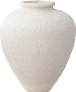 Casa Padrino Luxus Tonvase Matt Weiß Ø 64 x H. 83 cm - Handgefertigte Runde Deko Vase - Wohnzimmer Deko - Garten Deko - Deko Accessoires