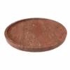 Casa Padrino Luxus Travertin Serviertablett Rot Ø 40,5 cm - Gastronomie Accessoires
