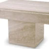 Casa Padrino Luxus Travertin Beistelltisch Beige 65 x 50,5 x H. 40,5 cm - Naturstein Beistelltisch - Wohnzimmer Möbel - Hotel Möbel - Travertin Möbel - Luxus Möbel - Luxus Einrichtung