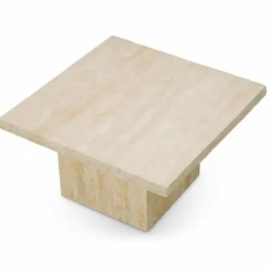 Casa Padrino Luxus Travertin Couchtisch Beige 65,5 cm - Travertin Wohnzimmer Möbel