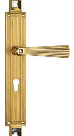 Casa Padrino Luxus Türklinken Set mit Swarovski Kristallglas Gold 16 x H. 38 cm - Luxus Deko Accessoires