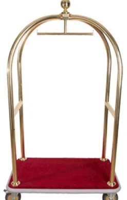 Casa Padrino Luxus Trolley Gold / Rot 105 x 65 x H. 193 cm - Hotel Accessoires - Luxus Accessoires