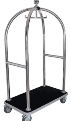Casa Padrino Luxus Trolley Silber / Schwarz 105 x 65 x H. 193 cm - Hotel Accessoires - Luxus Accessoires