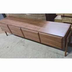 Casa Padrino Luxus TV Schrank mit 4 Türen Braun 220 cm - Wohnzimmer Möbel