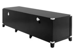 Casa Padrino Luxus TV-Schrank aus Birkenholz in Schwarz und Nickel, 180 x 50 x H. 50 cm