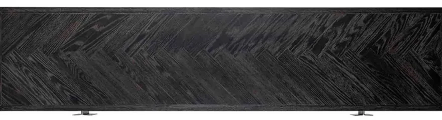 Casa Padrino Luxus TV Schrank Schwarz / Silber 185 x 42,5 x H. 60 cm - Massivholz Sideboard mit 4 Türen - Wohnzimmer Möbel - Hotel Möbel - Luxus Kollektion