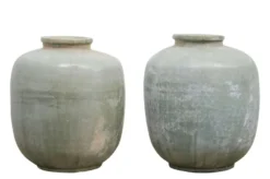 Casa Padrino Luxus Vase Blau Ø 24 x H. 30 cm - Bauchige Deko Vase aus Keramik in Blau - Luxus Deko Accessoires