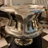 Casa Padrino Luxus Vase Cobra Schlangen Silber 59 x 47 x H. 45 cm - Prunkvolle Messing Blumenvase - Deko Vase - Deko Accessoires - Luxus Accessoires - Luxus Interior