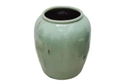 Casa Padrino Luxus Vase Grün Ø 65-70 x H. 75-80 cm - Riesige Bodenvase in Jadegrün im Antik-Look - Luxus Deko Accessoires