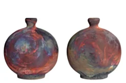 Casa Padrino Luxus Vase Kupferfarben 21 x 13 x H. 24 cm - Raku Vase aus Steingut mit matter Kupferglasur - Luxus Deko Accessoires