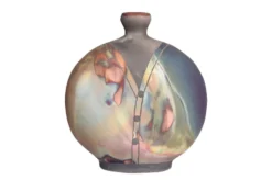 Casa Padrino Luxus Vase Kupferfarben 21 x 13 x H. 24 cm - Steingut Vase im Raku Stil mit Copper Matt Glasur - Luxus Deko Accessoires