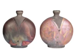 Casa Padrino Luxus Vase Kupferfarben 21 x 13 x H. 24 cm - Steingut Vase im Raku Stil mit Copper Matt Glasur - Luxus Deko Accessoires
