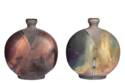 Casa Padrino Luxus Vase Kupferfarben 21 x 13 x H. 24 cm - Steingut Vase im Raku Stil mit Copper Matt Glasur - Luxus Deko Accessoires