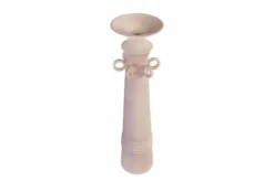 Casa Padrino Luxus Vase Rosa Ø 15 x H. 54,5 cm - Hohe schlanke Vase Datoga Choker aus Steingut mit Ringen am Hals - Luxus Deko Accessoires