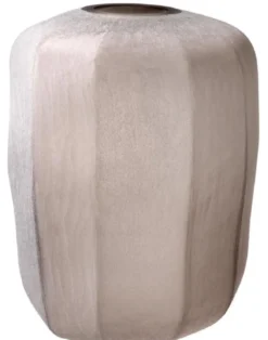 Casa Padrino Luxus Vase Sandfarben Ø 33 x H. 42 cm - Luxus Wohnzimmer Dekoration