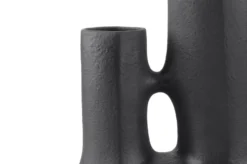 Casa Padrino Luxus Vase Schwarz 38,5 x 18 x H. 45 cm - Große Keramik Vase der Linked Serie mit strukturierter Oberfläche - Luxus Deko Accessoires