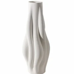 Casa Padrino Luxus Vase Weiß H. 75 cm - Keramik Blumenvase - Deko Accessoires