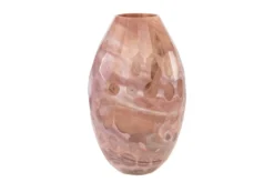 Casa Padrino Luxus Vase Ø 24 x H. 38,5 cm - Elegante Deko Vase aus massivem Farbglas in marmorierten Lavendeltönen - Luxus Deko Accessoires