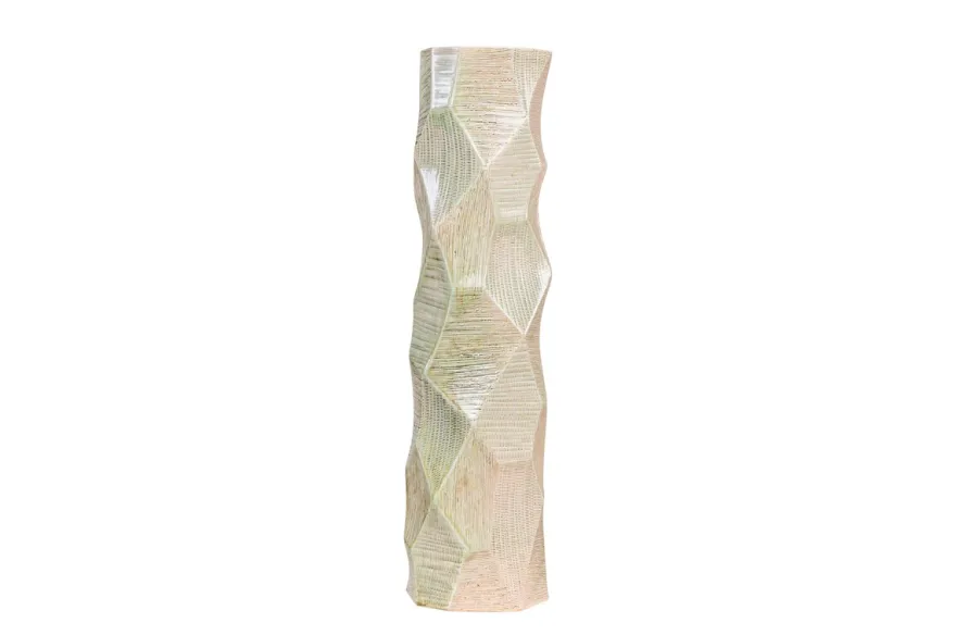 Casa Padrino Luxus Vase Ø 14 x H. 55 cm - Hohe schlanke Vase Abstract aus Steingut mit Dekor in Pastelltönen - Luxus Deko Accessoires