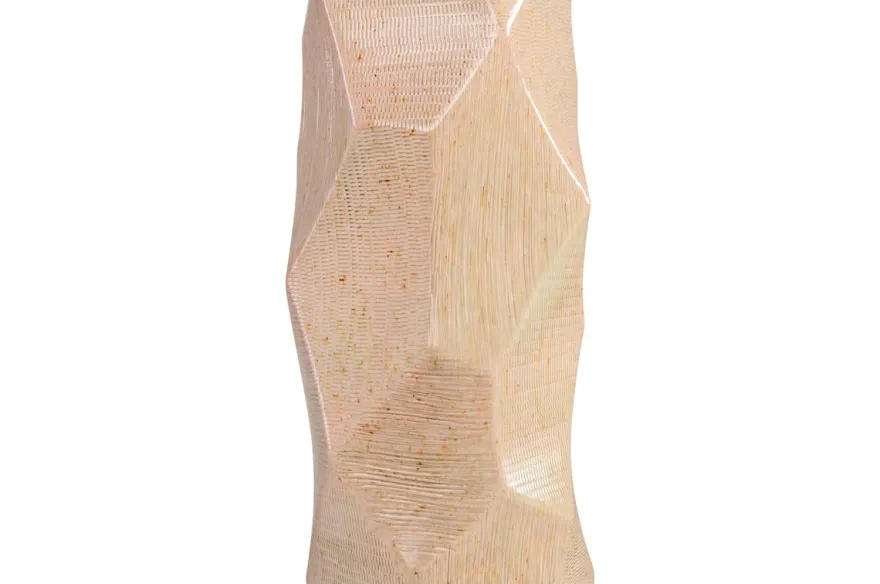 Casa Padrino Luxus Vase Ø 14 x H. 55 cm - Hohe schlanke Vase Abstract aus Steingut mit Dekor in Pastelltönen - Luxus Deko Accessoires