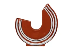 Casa Padrino Luxus Vase 36 x 10 x H. 36,5 cm - Elegante flache Deko Vase Margot aus feinem Steingut - Luxus Deko Accessoires