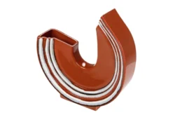 Casa Padrino Luxus Vase 36 x 10 x H. 36,5 cm - Elegante flache Deko Vase Margot aus feinem Steingut - Luxus Deko Accessoires