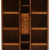 Casa Padrino Luxus Vintage Stil Bücherschrank Braun / Messing 105 x 35 x H. 169 cm - Massivholz Regalschrank - Wohnzimmer Schrank - Büro Schrank - Büro Möbel - Luxus Vintage Stil Möbel